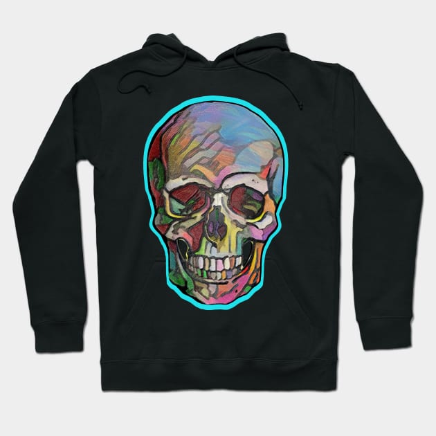 The Happy Skull (Blue) Hoodie by Diego-t